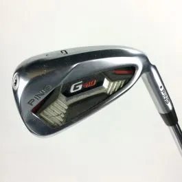 USED RIGHT HAND PING G410 STEEL IRON SET 5-UW STIFF FLEX +1/2" BLUE DOT