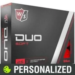 2023 Wilson Staff Duo Soft Personalized Red Golf Balls